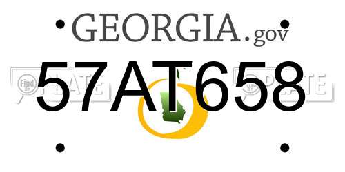 57AT658 Georgia License Plate