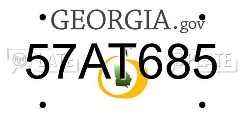 57AT685 Georgia License Plate