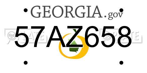 57AZ658 Georgia License Plate