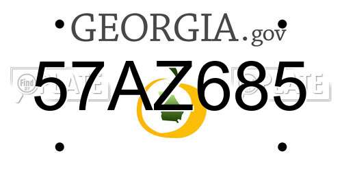 57AZ685 Georgia License Plate