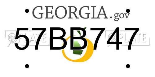 57BB747 Georgia License Plate