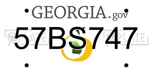 57BS747 Georgia License Plate