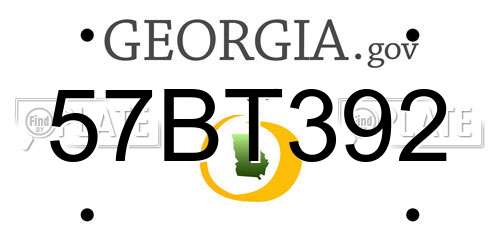 57BT392 Georgia License Plate
