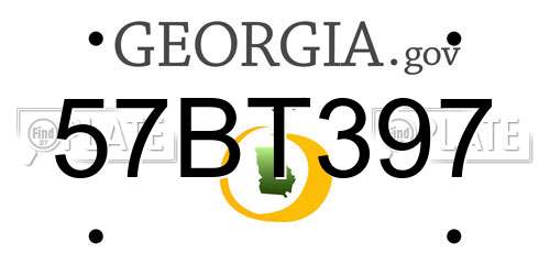 57BT397 Georgia License Plate
