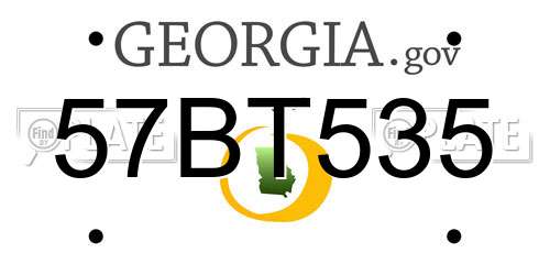 57BT535 Georgia License Plate