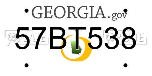 57BT538 Georgia License Plate