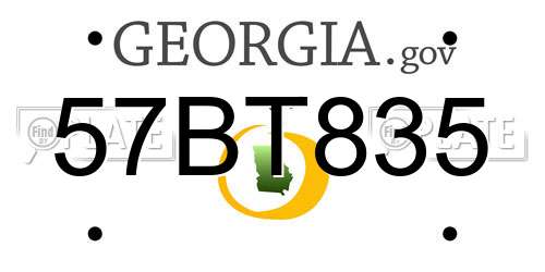 57BT835 Georgia License Plate