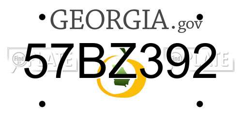 57BZ392 Georgia License Plate