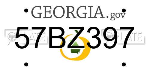 57BZ397 Georgia License Plate