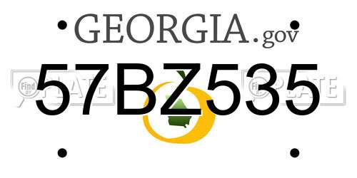 57BZ535 Georgia License Plate