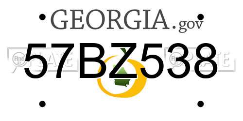 57BZ538 Georgia License Plate