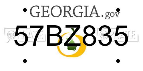 57BZ835 Georgia License Plate