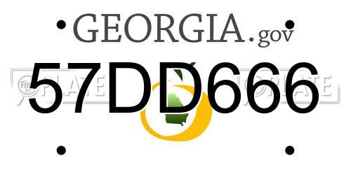 57DD666 Georgia License Plate