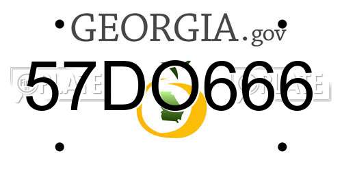 57DO666 Georgia License Plate