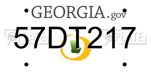 57DT217 Georgia License Plate