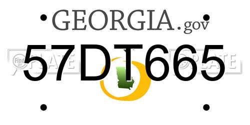 57DT665 Georgia License Plate