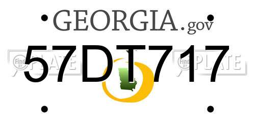 57DT717 Georgia License Plate