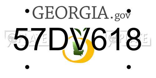 57DV618 Georgia License Plate