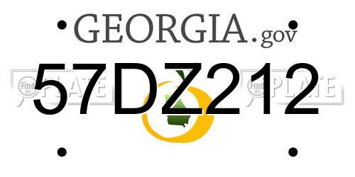 57DZ212 Georgia License Plate