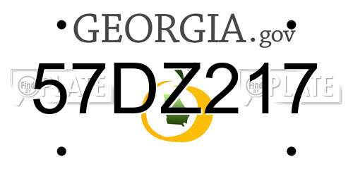 57DZ217 Georgia License Plate