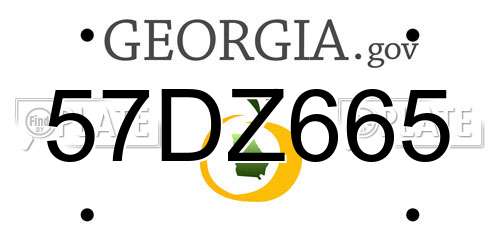 57DZ665 Georgia License Plate
