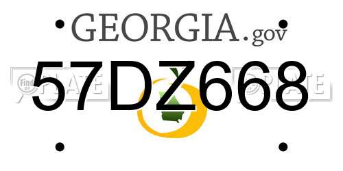 57DZ668 Georgia License Plate