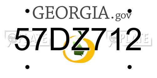 57DZ712 Georgia License Plate