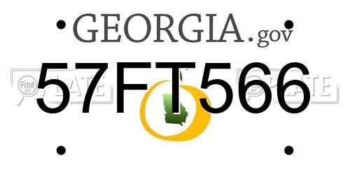 57FT566 Georgia License Plate