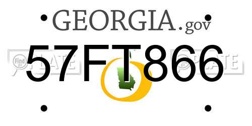 57FT866 Georgia License Plate
