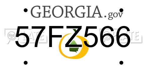 57FZ566 Georgia License Plate