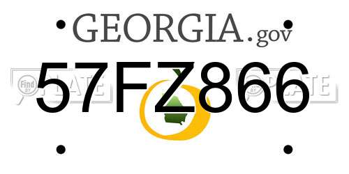 57FZ866 Georgia License Plate