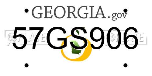 57GS906 Georgia License Plate
