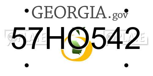 57HO542 Georgia License Plate