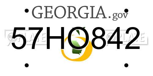 57HO842 Georgia License Plate