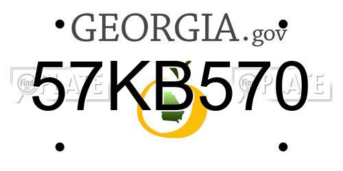 57KB570 Georgia License Plate
