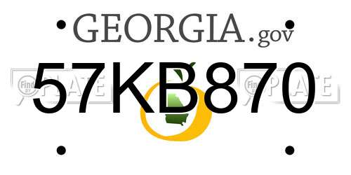 57KB870 Georgia License Plate