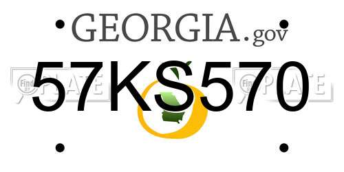 57KS570 Georgia License Plate