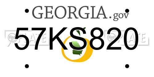 57KS820 Georgia License Plate