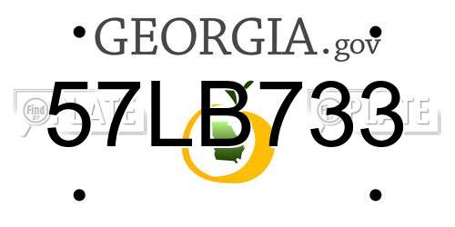 57LB733 Georgia License Plate