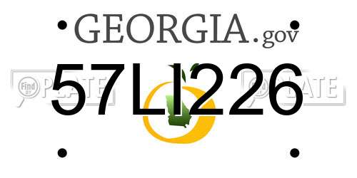57LI226 Georgia License Plate
