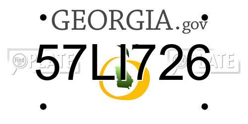 57LI726 Georgia License Plate