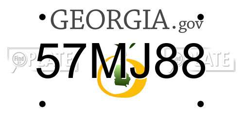57MJ88 Georgia License Plate