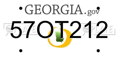 57OT212 Georgia License Plate
