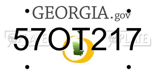 57OT217 Georgia License Plate