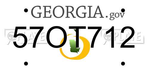 57OT712 Georgia License Plate