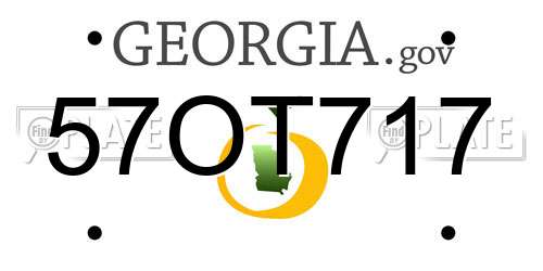 57OT717 Georgia License Plate