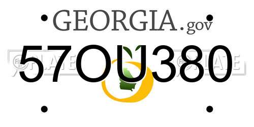 57OU380 Georgia License Plate