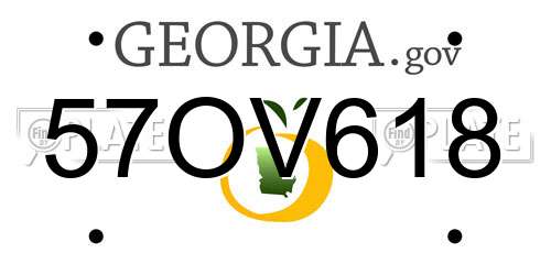 57OV618 Georgia License Plate