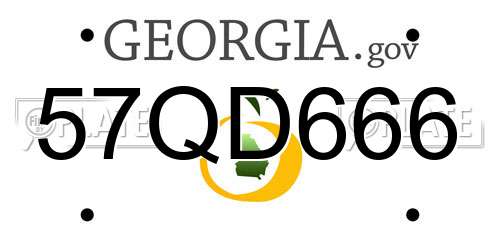 57QD666 Georgia License Plate