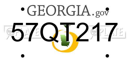 57QT217 Georgia License Plate